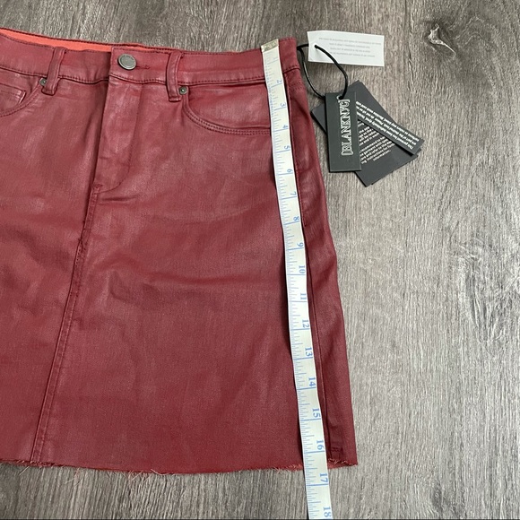 NEW BLANK NYC Burgundy Coated Denim Mini Skirt 28 - Picture 7 of 16